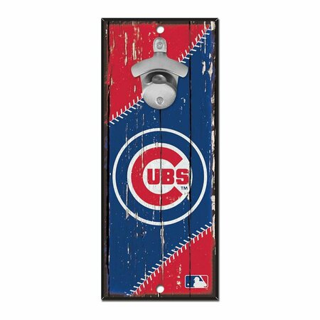 WINCRAFT Chicago Cubs Bottle Opener Wood Sign - 5 x 11 in. 3208558821